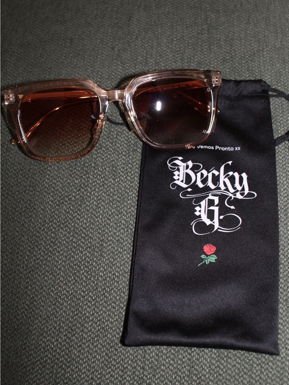 Quay Becky G Brown Transparent Frame Sunglasses